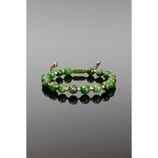 Safnaturel Diopsit Doğal Taş Makrome Bileklik