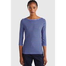 United Colors Of Benetton Kadın Mavi Tişört Model Kodu: 124A30YSE16A1