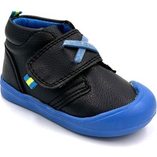 Beyaz (Arzen) Edam Termo Kaymaz Taban Ortapedik Cırtlı Bebe Ayakkabı Siyah