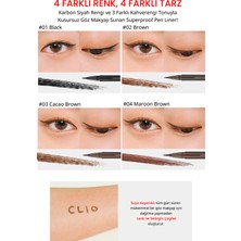 Sünger Uçlu, Suya Dayanıklı Kalem Eyeliner CLIO Superproof Pen Liner Kill Brown (03 Cacao Brown)