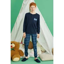 REMSA Erkek Çocuk Aydoğan Pamuklu Pijama Takımı 240728 Lacivert