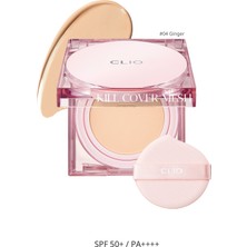 Yoğun Nem ve Işıltı Veren Cushion CLIO Kill Cover Mesh Glow Cushion+Refill Spf50+PA++++ (4 Ginger)