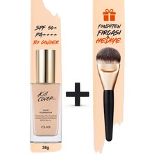 Yoğun Işıltılı&Kapatıcı Fondöten Fırça Set CLIO Kill Cover Glow Foundation SPF50+PA++++ 4-Bo Ginger