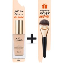 Yoğun Işıltılı&Kapatıcı Fondöten Fırça Set CLIO Kill Cover Glow Foundation SPF50+PA++++ 3-By Linen