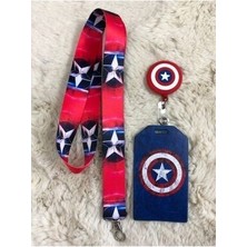 Kaptan Amerika Boyun Askısı Yoyo ve Kartlık Set