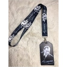 Siyah Atatürk Boyun Askısı ve Dik Kartlık