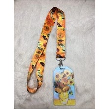 Van Gogh Boyun Askısı ve Turuncu Çiçekli Dik Kartlık