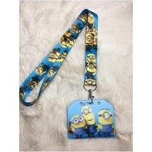 Mavi Sarı Minyonlar Boyun Askısı ve Kartlık