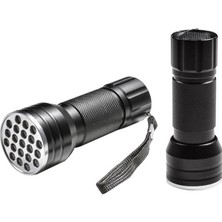 Powermaster PM-6351 Uv Işınlı 21 Ledli 10 cm Metal Kasa Pilli El Feneri