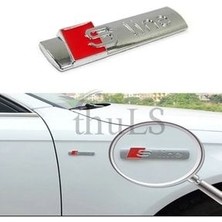 Audi S-Line Civatalı Ön Panjur Arması S-Line Kırmızı Panjur Civatalı Arma