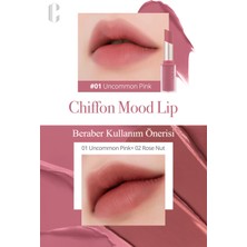 Yumuşak Dokulu, Hafif Mat Görünüm Sunan Ruj CLIO Chiffon Mood Lip (01 Uncommon Pink)