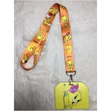 Tweety Turuncu Boyun Askısı ve Yan Kartlık
