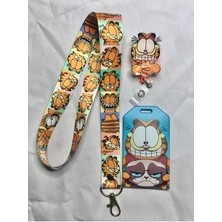 Garfield Neşeli Halleri Boyun Askısı Yoyo ve Kartlık Set