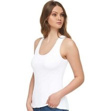 Kadın Beyaz Modal Elastan Geniş Askılı Atlet 3 Lü 2002