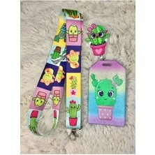 Gözlüklü Kaktüs Boyun Askısı Yoyo ve Dik Kartlık Set