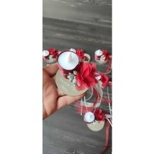 Hoby Shop Pleksi Kına El Mumu Tealight Ledli Kına El Mumu Bordo Gümüş(10 Adet)