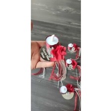 Hoby Shop Pleksi Kına El Mumu Tealight Ledli Kına El Mumu Bordo Gümüş(10 Adet)
