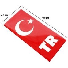 Tr Plaka Kabartma Damla Sticker 2'li - Türkiye Plaka Pleksi Damla Sticker (2 Adet)