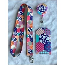 Workpach Desenli Boyun Askısı Yoyo ve Kartlık Set