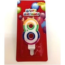 Genel Markalar Mini Party Store 8 Yaş Renkli Rakam Mum