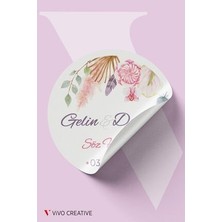 Vivo Creative Yapışkanlı Etiket - Söz Düğün Nişan (3X3CM) - 50 Adet