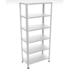 Rafking 6 Katlı Galvaniz Çelik Raf 31x93x200 cm - Depo, Arşiv, Kiler, Dosya, Market Rafı
