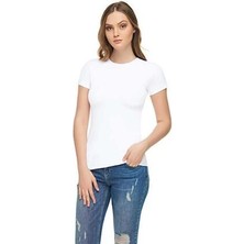 Kadın Beyaz Elastan Likralı Pamuklu Body 3'lü Paket