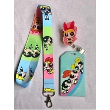 Blossom Powerpuff Girls Boyun Askısı Yoyo ve Dik Kartlık Set