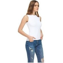 Kadın Beyaz 3'lü  Likralı Sıfıryaka Sıfırkol Atlet