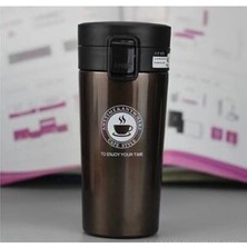 Kilitli Çift Katmanlı Paslanmaz Çelik Termos Bardak Araç Kahve Çay El Termos