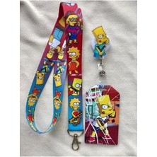 Bart Simpson-Simpsonlar Boyun Askısı Yoyo ve Kartlık Set