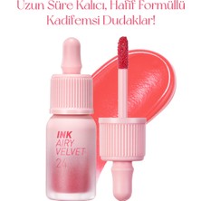 Peripera Uzun Süre Kalıcı ve Hafif Formüllü, Kadife Bitişli Tint Peripera Ink Airy Velvet (24 Heavenly Peach)