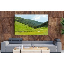 Tablo - Duvar Tablosu - Yayla, Dere ve Yeşillik Manzaralı Tablo - Ev Dekorasyon - 60 x 40  cm
