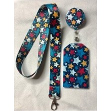 Renkli Yıldızlar Boyun Askısı Yoyo ve Kartlık Set