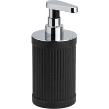 System Banyo Aksesuarları Reçine Tezgah Üstü Sıvı Sabunluk Siyah|Krom 187x80x91 mm