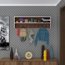 Kenzlife elbise askılığı askılık zeytuni cvz 35*100*20 siyah 8 adet askı portmanto raflı