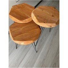 3lü Ahşap Zigon Sehpa