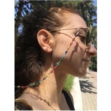 Ebruli Papatyalı Gözlük Zinciri Askısı