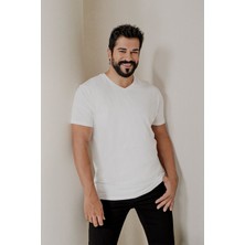 Altınyıldız Classics 2'li Slim Fit Dar Kesim V Yaka %100 Pamuk T-Shirt