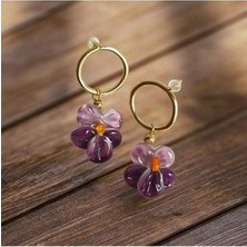 Menekşe Murano Küpe