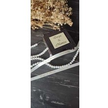 Hoby Shop Kutuda Isme Özel Yüzük Kurdelesi - Incili Söz-Nişan Kurdelesi - Gold Gümüş Yazılı