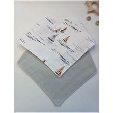 Müslin Bebek Mama Önlüğü Salya Önlüğü 2'li Bebek Yaka Set (Çift Katlı Çift Çıtçıtlı )