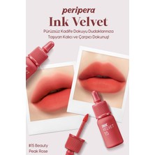 Peripera Yüksek Pigmentli, Kadife Görünümlü, Gün Boyu Kalıcı Tint PERIPERA Ink Velvet (15 Beauty Peak Rose)