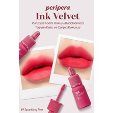 Yüksek Pigmentli, Kadife Görünümlü, Gün Boyu Kalıcı Tint PERIPERA Ink Velvet (9 Sparkling Pink)