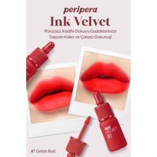 Yüksek Pigmentli, Kadife Görünümlü, Gün Boyu Kalıcı Tint PERIPERA Ink Velvet (7 Girlish Red)