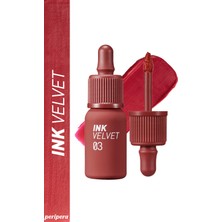 Peripera Yüksek Pigmentli, Kadife Görünümlü, Gün Boyu Kalıcı Tint Peripera Ink Velvet (3 Red Only)