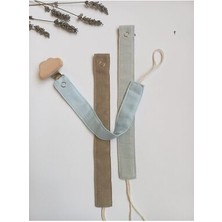 Müslin Emzik Askısı Bulut Ahşap Klipsli Bebek Emzik Zinciri 3 Lü Set Mavi Taş Gri