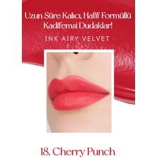 Uzun Süre Kalıcı ve Hafif Formüllü, Kadife Bitişli Tint PERIPERA Ink Airy Velvet (18 Cherry Punch)