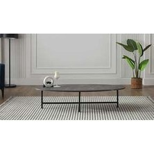 Bellona Egos Orta Sehpa - Modern Mermer Gri Desenli - 135 cm