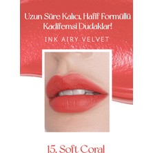 Peripera Uzun Süre Kalıcı ve Hafif Formüllü, Kadife Bitişli Tint Peripera Ink Airy Velvet (15 Soft Coral)